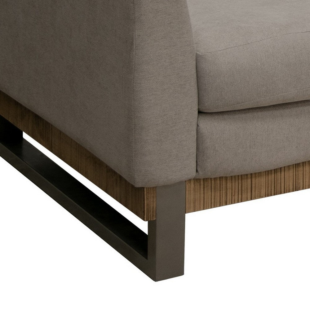 Dome Loveseat 2 Accent Pillows 63 Inch Solid Wood Almond Gray Polyester By Casagear Home