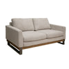 Dome Loveseat, 2 Accent Pillows, 63 Inch, Solid Pine Wood, Beige Polyester By Casagear Home