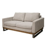 Dome Loveseat 2 Accent Pillows 63 Inch Solid Pine Wood Beige Polyester By Casagear Home