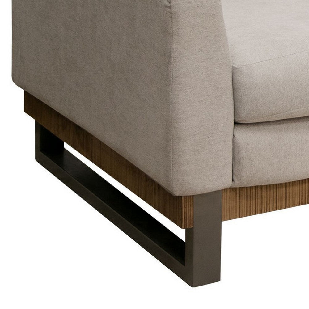 Dome Loveseat 2 Accent Pillows 63 Inch Solid Pine Wood Beige Polyester By Casagear Home