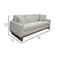 Dome Sofa with 2 Accent Pillows 86 Inch Solid Pine Wood Ivory Polyester By Casagear Home BM321479