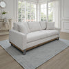 Dome Sofa with 2 Accent Pillows, 86 Inch, Solid Pine Wood, Ivory Polyester By Casagear Home