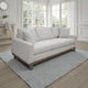 Dome Sofa with 2 Accent Pillows, 86 Inch, Solid Pine Wood, Ivory Polyester By Casagear Home