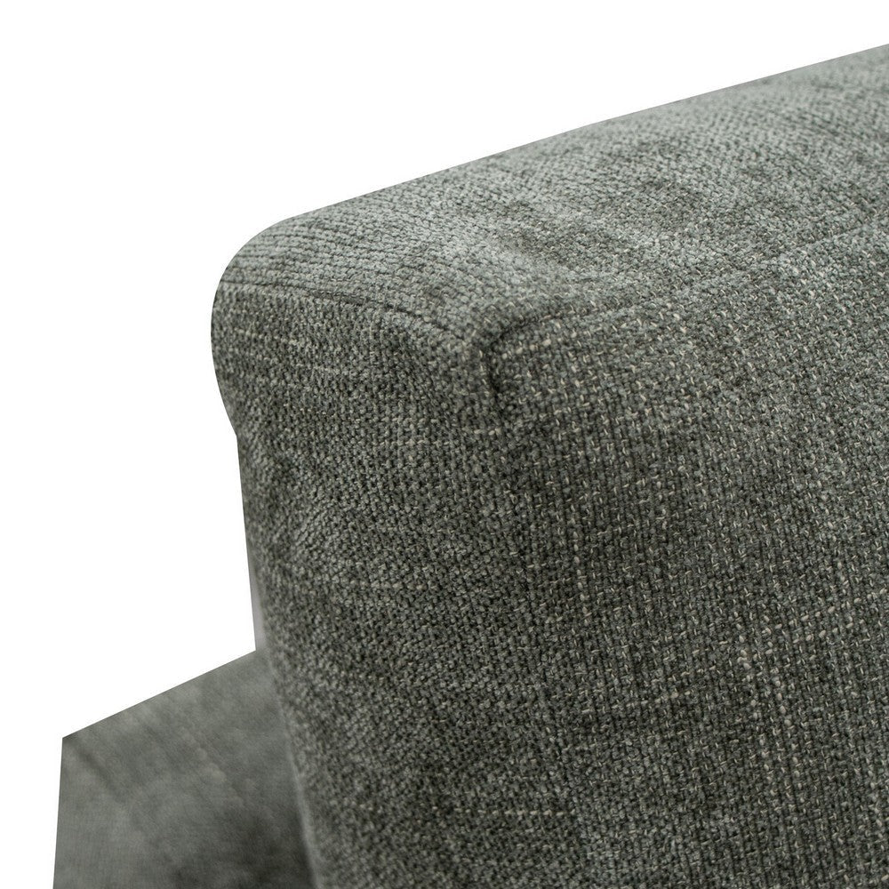 Dome Sofa with 2 Accent Pillows 86 Inch Solid Wood Olive Green Polyester By Casagear Home