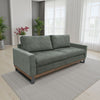 Dome Sofa with 2 Accent Pillows, 86 Inch, Solid Wood, Olive Green Polyester By Casagear Home