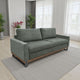 Dome Sofa with 2 Accent Pillows, 86 Inch, Solid Wood, Olive Green Polyester By Casagear Home