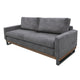 Dome Sofa with 2 Accent Pillows 86 Inch Solid Pine Wood Gray Polyester By Casagear Home