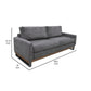 Dome Sofa with 2 Accent Pillows 86 Inch Solid Pine Wood Gray Polyester By Casagear Home BM321481