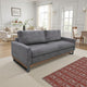 Dome Sofa with 2 Accent Pillows, 86 Inch, Solid Pine Wood, Gray Polyester By Casagear Home