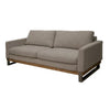 Dome Sofa with 2 Accent Pillows 86 Inch Solid Wood Amond Gray Polyester By Casagear Home