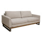 Dome Sofa with 2 Accent Pillows, 86 Inch, Solid Pine Wood, Beige Polyester By Casagear Home