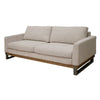 Dome Sofa with 2 Accent Pillows 86 Inch Solid Pine Wood Beige Polyester By Casagear Home