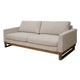 Dome Sofa with 2 Accent Pillows 86 Inch Solid Pine Wood Beige Polyester By Casagear Home