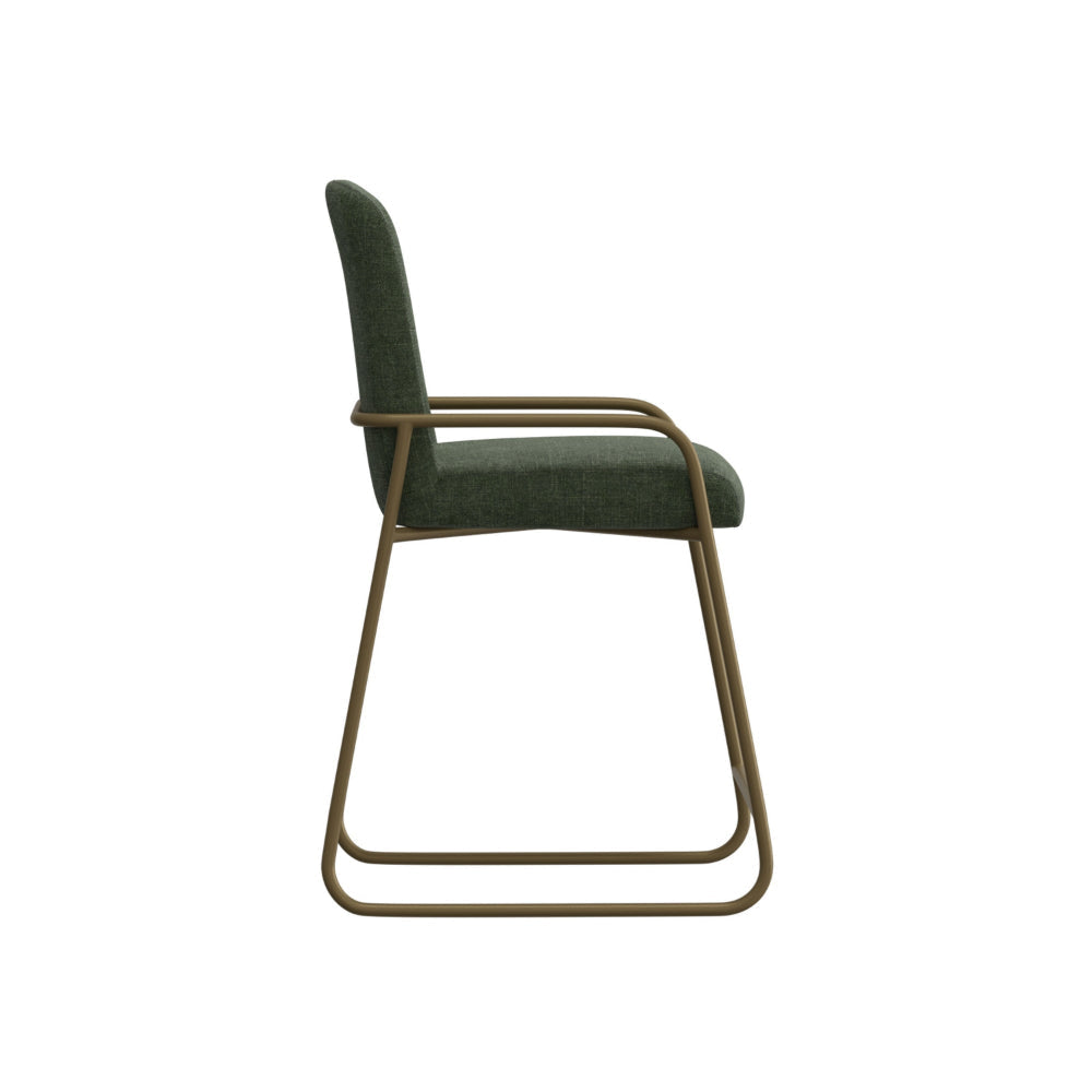 Suze Counter Height Chair Arch Back Gold Iron Olive Green Polyester By Casagear Home BM321484