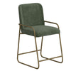 Suze Counter Height Chair Arch Back Gold Iron Olive Green Polyester By Casagear Home BM321484