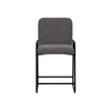 Suze Counter Height Chair Arched Back Black Iron Dark Gray Polyester By Casagear Home BM321485