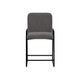 Suze Counter Height Chair Arched Back Black Iron Dark Gray Polyester By Casagear Home BM321485