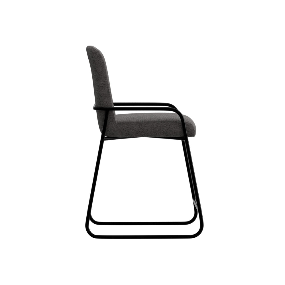 Suze Counter Height Chair Arched Back Black Iron Dark Gray Polyester By Casagear Home BM321485