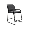 Suze Counter Height Chair, Arched Back, Black Iron, Dark Gray Polyester By Casagear Home