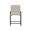 Suze Counter Height Chair Arched Back Black Iron Light Beige Polyester By Casagear Home BM321486