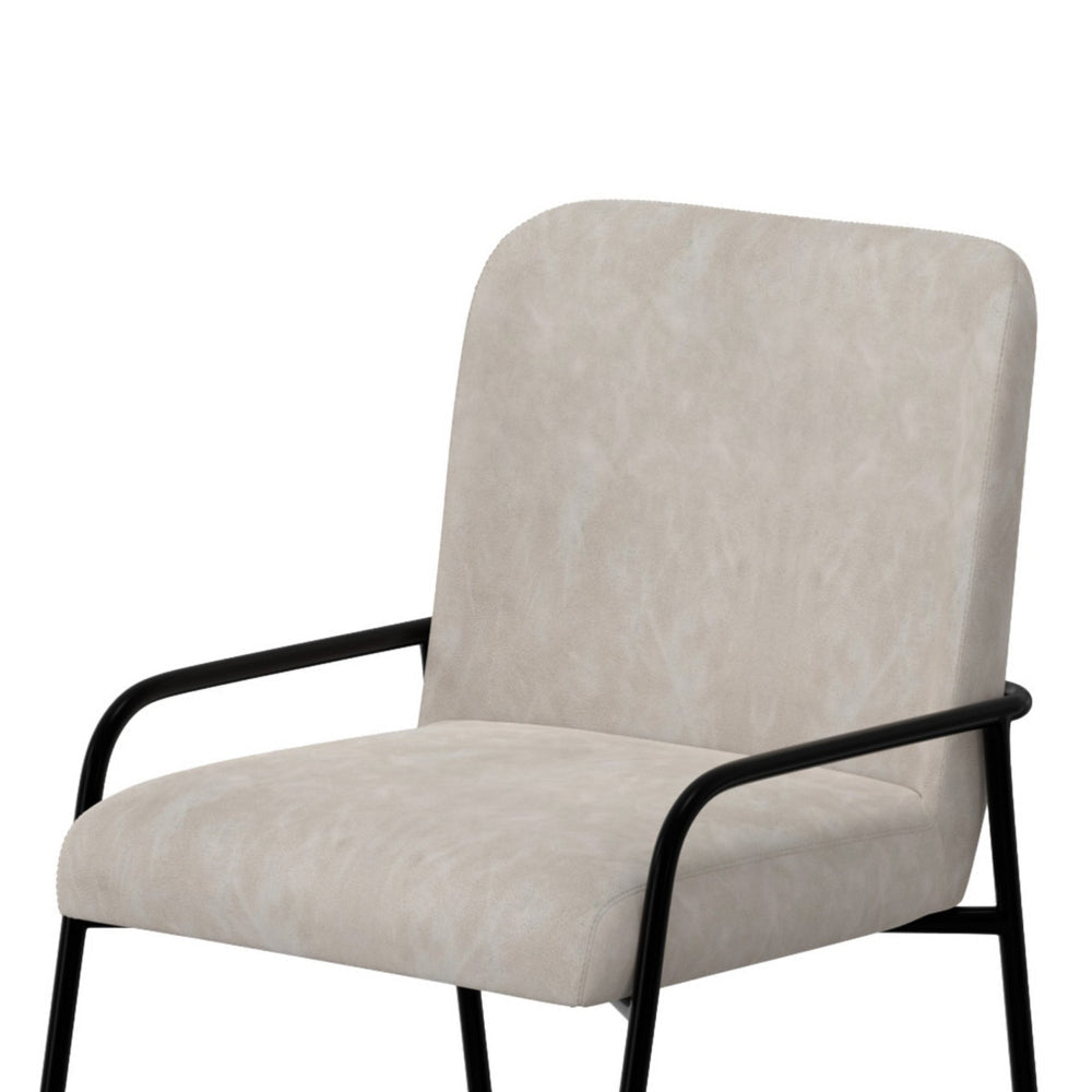 Suze Counter Height Chair Black Iron Legs Snow Gray Performance Fabric By Casagear Home BM321488