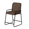 Suze Counter Height Chair Black Iron Hickory Brown Performance Fabric By Casagear Home BM321489