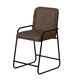 Suze Counter Height Chair Black Iron Hickory Brown Performance Fabric By Casagear Home BM321489