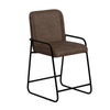 Suze Counter Height Chair Black Iron Hickory Brown Performance Fabric By Casagear Home BM321489