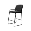 Suze Barstool Chair with Arched Back Black Iron Frame Gray Polyester By Casagear Home BM321491