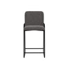 Suze Barstool Chair with Arched Back Black Iron Frame Gray Polyester By Casagear Home