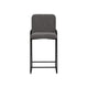 Suze Barstool Chair with Arched Back Black Iron Frame Gray Polyester By Casagear Home