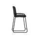Suze Barstool Chair with Arched Back Black Iron Frame Gray Polyester By Casagear Home