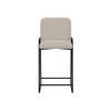 Suze Barstool Chair with Arched Back Black Iron Frame Beige Polyester By Casagear Home