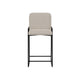 Suze Barstool Chair with Arched Back Black Iron Frame Beige Polyester By Casagear Home