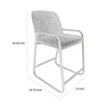 Suze Barstool Chair with Arched Back Black Iron Frame Beige Polyester By Casagear Home
