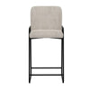 Suze Barstool Chair Arched Black Iron Frame Snow Gray Performance Fabric By Casagear Home
