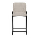 Suze Barstool Chair Arched Black Iron Frame Snow Gray Performance Fabric By Casagear Home