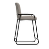 Suze Barstool Chair Arched Black Iron Frame Snow Gray Performance Fabric By Casagear Home