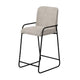 Suze Barstool Chair Arched Black Iron Frame Snow Gray Performance Fabric By Casagear Home