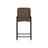 Suze Barstool Chair Arched Black Iron Hickory Brown Performance Fabric By Casagear Home