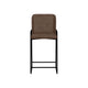 Suze Barstool Chair Arched Black Iron Hickory Brown Performance Fabric By Casagear Home