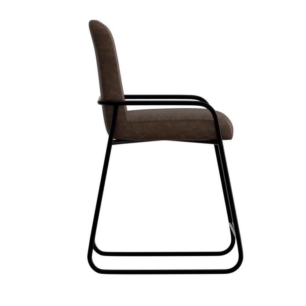 Suze Barstool Chair Arched Black Iron Hickory Brown Performance Fabric By Casagear Home