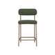 Iffa Counter Height Chair Open Back Gold Iron Olive Green Polyester By Casagear Home BM321496