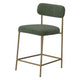 Iffa Counter Height Chair Open Back Gold Iron Olive Green Polyester By Casagear Home BM321496