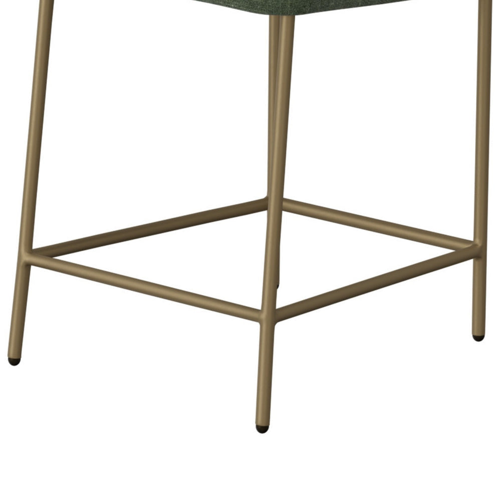 Iffa Counter Height Chair Open Back Gold Iron Olive Green Polyester By Casagear Home BM321496