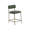 Iffa Counter Height Chair Open Back Gold Iron Olive Green Polyester By Casagear Home BM321496