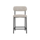 Iffa Counter Height Chair Open Black Iron Snow Gray Performance Fabric By Casagear Home BM321498