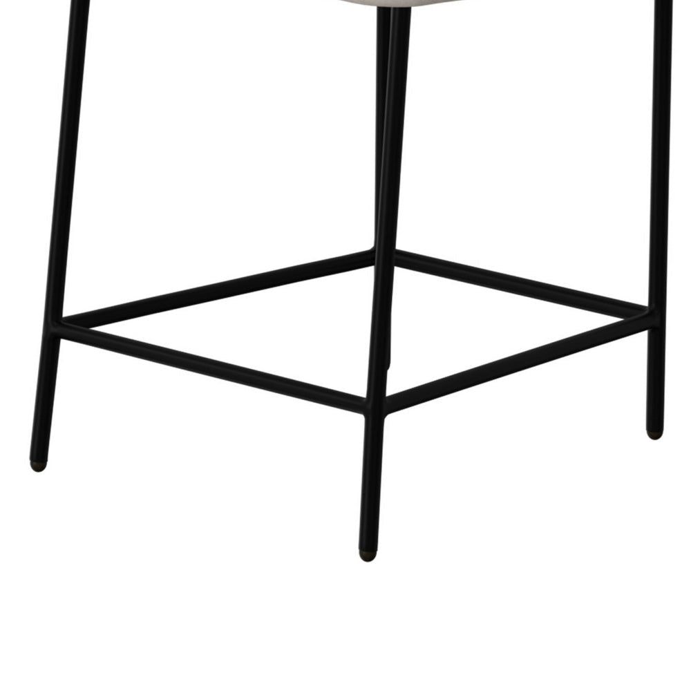 Iffa Counter Height Chair Open Black Iron Snow Gray Performance Fabric By Casagear Home BM321498