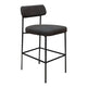 Iffa Counter Height Chair Open Back Black Iron Frame Black Polyester By Casagear Home BM321499