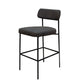 Iffa Counter Height Chair Open Back Black Iron Frame Black Polyester By Casagear Home BM321499